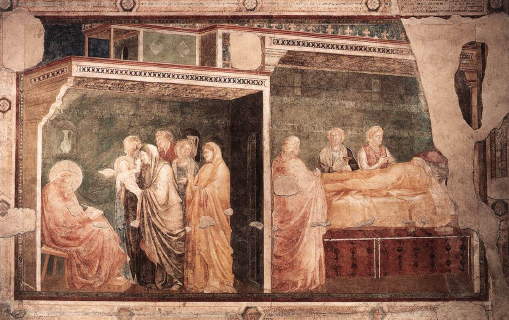 Giotto, Birth and Naming of John the Baptist