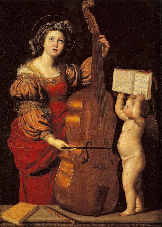 Domenichino, St. Cecilia with an Angel Holding Music